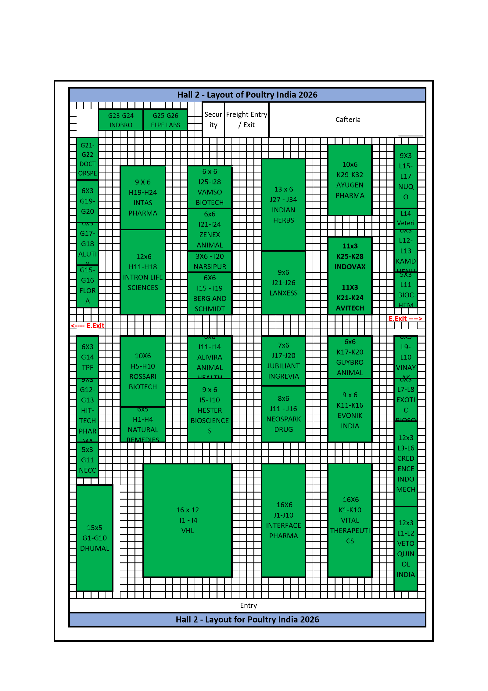 Hall 2 floor plan — Poultry India 2026
