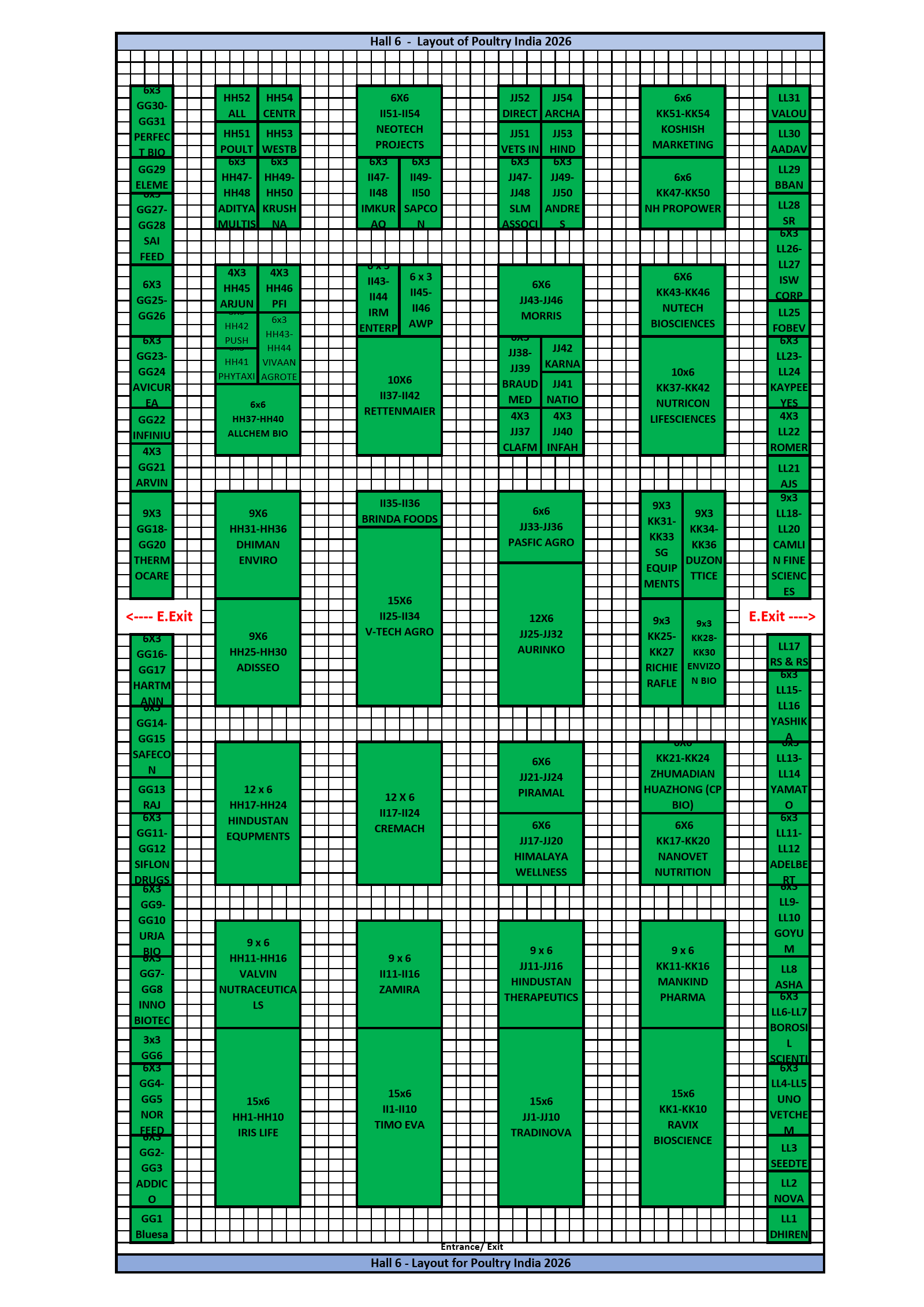Hall 6 floor plan — Poultry India 2026
